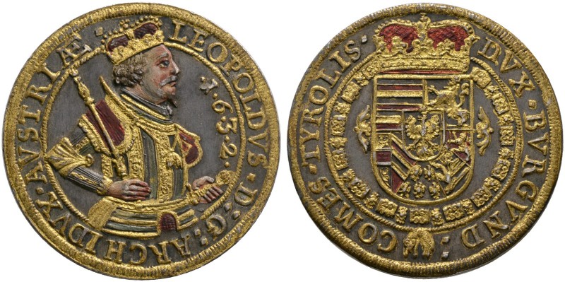 Haus Habsburg. Erzherzog Leopold (V.) 1619-1632. Taler 1632 -Hall-. Posthume Prä...