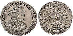 Haus Habsburg. Ferdinand III. 1637-1657. 1/2 Taler 1649 -Kremnitz-. Her. 584a, Huszar 1253. vorzüglich