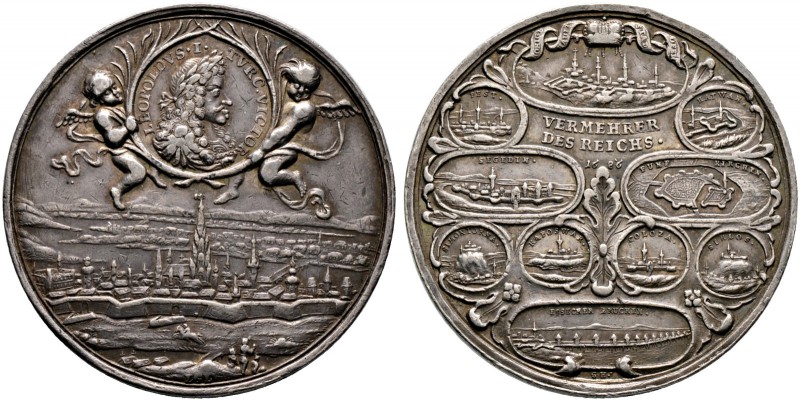 Haus Habsburg. Leopold I. 1657-1705. Silbermedaille 1686 von L.G. Lauffer und G....