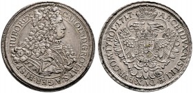 Haus Habsburg. Karl VI. 1711-1740. Taler 1717 -Wien-. Her. 294, Dav. 1035, Voglh. 267/1. -Walzenprägung- 
minimale Schrötlingsfehler, sehr schön-vorzü...