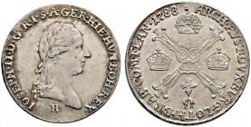 Haus Habsburg. Josef II. 1780-1790. 1/4 Kronentaler 1788 -Günzburg-. Her. 211, J. 42. Reißen. 64 vorzüglich/prägefrisch