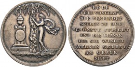 Haus Habsburg. Franz II. 1792-1806. Silbermedaille o.J. (um 1800) von Karl Wurschbauer (Wien), auf die Freundschaft. Nach links stehende Göttin pflück...