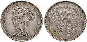 Haus Österreich. Franz Josef I., Kaiser von Österreich 1848-1916. Feintaler (Schützenpreis) 1868. Drittes Deutsches Bundesschiessen zu Wien. Her. 482,...