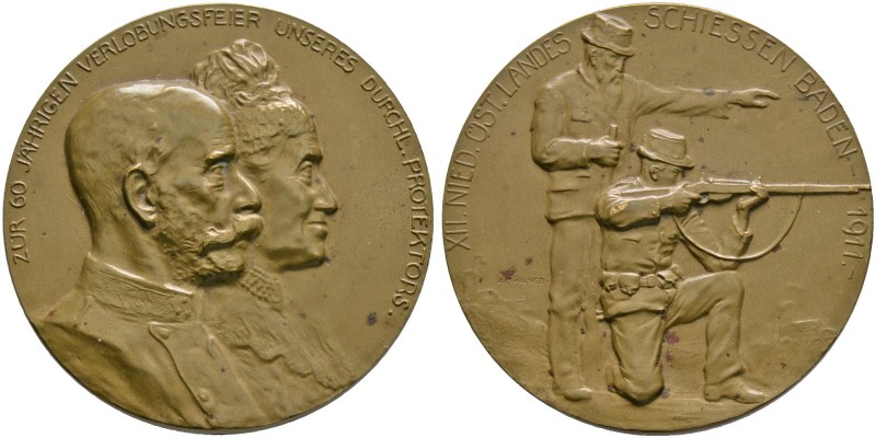 Haus Österreich. Franz Josef I., Kaiser von Österreich 1848-1916. Bronzemedaille...