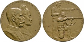 Haus Österreich. Franz Josef I., Kaiser von Österreich 1848-1916. Bronzemedaille 1911 von Müllner, auf das 12. Niederösterreichische Landesschiessen z...