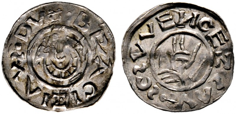 Böhmen, Mähren und Erzgebirge. Bretislav I. 1037-1055, Fürst von Böhmen. Denar 1...