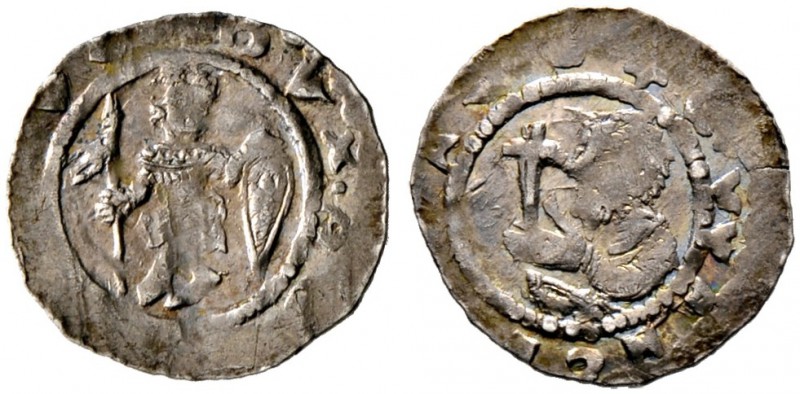 Böhmen, Mähren und Erzgebirge. Sobeslav I. 1125-1140, Fürst von Böhmen. Denar -P...