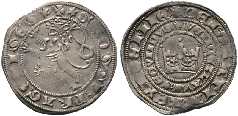 Böhmen, Mähren und Erzgebirge. Wenzel II. 1278-1305, König von Böhmen. Prager Gr...