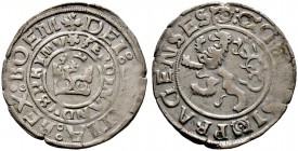 Böhmen, Mähren und Erzgebirge. Ferdinand I. 1526-1564. Prager Groschen o.J. -Kuttenberg-. Krone im doppelten Schriftkreis / Gekrönter, doppelschwänzig...