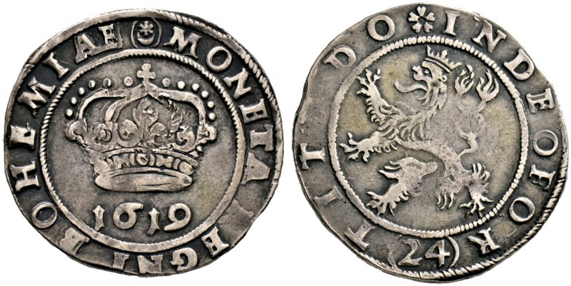 Böhmen, Mähren und Erzgebirge. Böhmische Stände 1619-1620. Kipper-24 Kreuzer 161...