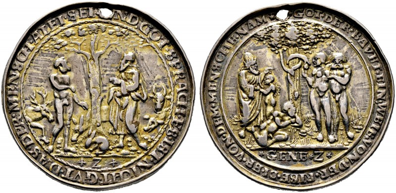 Böhmen, Mähren und Erzgebirge. ALLGEMEIN. Silbermedaille o.J. (um 1535) von Hier...