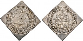 Salzburg, Erzbistum. Wolf Dietrich von Raitenau 1587-1612. Turmtalerklippe 1593. Zöttl 956, Probszt 805, Dav. 8200 Anm. 28,44 g Henkelspur, gutes sehr...
