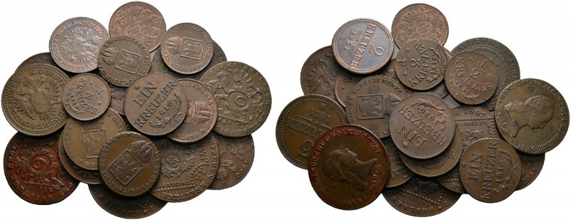 Lots. 20 Stücke: KUPFERMÜNZEN zu 1/4 Kreuzer 1816 A, 1/2 Kreuzer 1816 A und O, K...