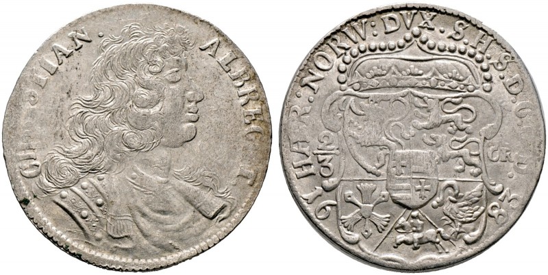 HOLSTEIN-GOTTORP. Christian Albrecht 1659-1694. Gulden zu 2/3 Taler 1683 -Plön o...