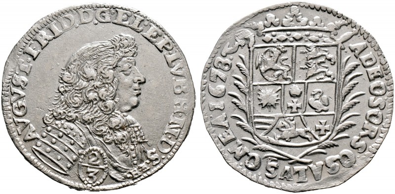 LÜBECK (Bistum). August Friedrich von Holstein-Gottorp 1666-1705. Gulden zu 2/3 ...