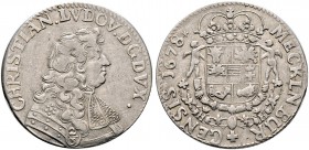 MECKLENBURG-SCHWERIN. Christian Ludwig I. 1658-1692. Gulden zu 2/3 Taler 1678 -Ratzeburg-. Ähnlich wie vorher, jedoch leicht variierend (Harnisch, Wer...