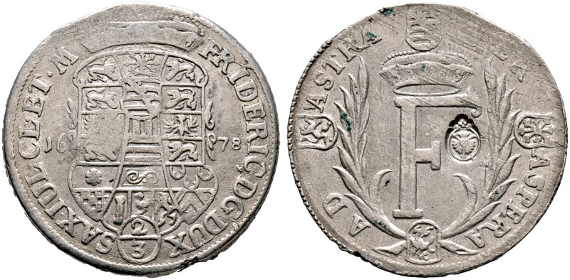 SACHSEN-GOTHA-ALTENBURG. Friedrich I. und seine Brüder 1675-1680. Gulden zu 2/3 ...