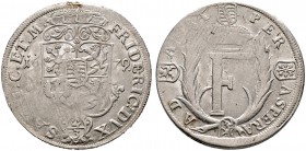 SACHSEN-GOTHA-ALTENBURG. Friedrich I. und seine Brüder 1675-1680. Gulden zu 2/3 Taler 1679 -Gotha-. Ähnlich wie vorher, jedoch variierende Wappendarst...