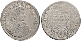 SACHSEN-MEININGEN. Bernhard 1680-1706. Gulden zu 2/3 Taler 1691 -Meiningen-. Ähnlich wie vorher, jedoch minimal variierend. Grobe 24, Slg. Mers. 3404,...