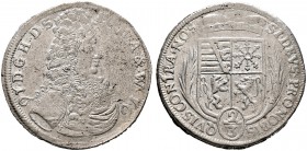 SACHSEN-RÖMHILD. Heinrich III. 1680-1710. Gulden zu 2/3 Taler 1691 -Römhild-. Ähnlich wie vorher, jedoch mit DEVS (anstelle von DEUS) in der Rückseite...