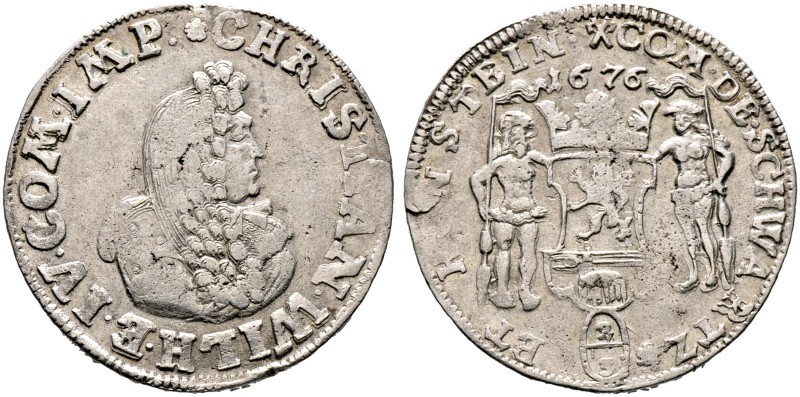 SCHWARZBURG-SONDERSHAUSEN. Christian Wilhelm I. 1666-1721. Gulden zu 2/3 Taler 1...