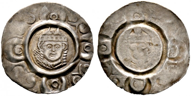 Augsburg, Bistum. Udalschalk von Eschenlohe 1184-1202. Dünnpfennig. Bischofskopf...
