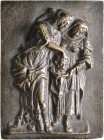 Augsburg, Stadt. Einseitige, hohl gegossene Bronzeplakette o.J. (16. Jh.) von einem unbekannten Meister. Judith steckt den abgeschlagenen Kopf des Hol...