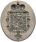 Baden-Durlach. Karl Friedrich 1746-1811. Siegelplatte aus nicht magnetischem Metall (Stahl?) mit dem gekrönten Wappen des Kurfürstentums von 1803. Zei...