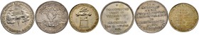 Baden-Durlach. Ludwig 1818-1830. Lot (3 Stücke): Silbermedaillen 1821 auf die evangelische Kirchenvereinigung in BRETTEN, HEIDELBERG und MANNHEIM (Slg...
