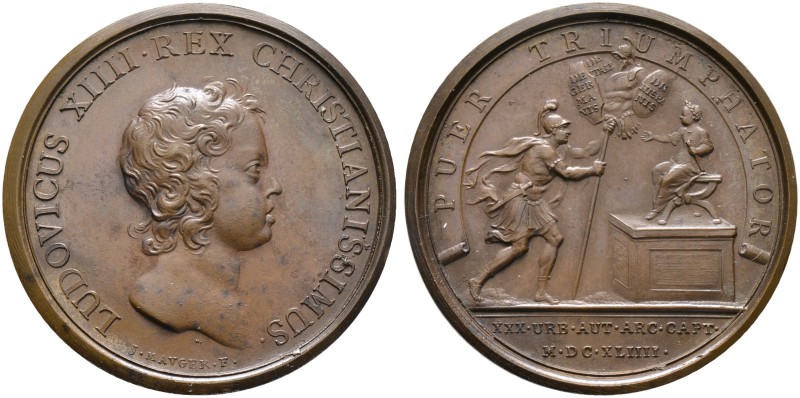 Baden-Französische Medaillen mit Bezug zu Baden. Bronzemedaille 1644 von Mauger ...