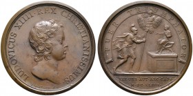 Baden-Französische Medaillen mit Bezug zu Baden. Bronzemedaille 1644 von Mauger und Dollin, auf die Eroberung von 30 Städten in Deutschland (dabei Fre...