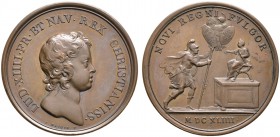 Baden-Französische Medaillen mit Bezug zu Baden. Bronzemedaille 1644 von Mauger und Dollin, auf den gleichen Anlass. Ähnlich wie vorher, jedoch von va...