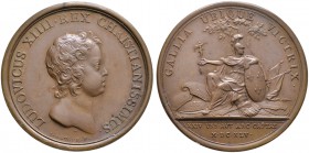 Baden-Französische Medaillen mit Bezug zu Baden. Bronzemedaille 1645 von Mauger, auf die Eroberung von 34 Städten in Deutschland (dabei Weinheim und W...