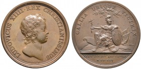Baden-Französische Medaillen mit Bezug zu Baden. Bronzemedaille 1645 von Mauger, auf den gleichen Anlass. Wie vorher. Divo 19, Med.Fr. 25, Zeitz (2018...