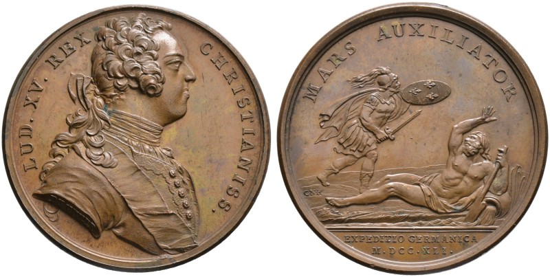 Baden-Französische Medaillen mit Bezug zu Baden. Bronzemedaille 1741 von Duvivie...