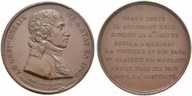 Baden-Französische Medaillen mit Bezug zu Baden. Bronzemedaille AN 8 (1800) von Liénard, auf den Tod des Generals Desaix (Verteidiger von Kehl 1796/97...