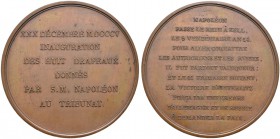 Baden-Französische Medaillen mit Bezug zu Baden. Bronzemedaille 1805 unsigniert, auf das Überschreiten des Rheins bei Kehl, die französischen Siege de...