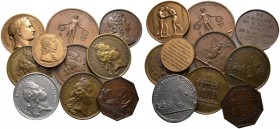 Baden-Französische Medaillen mit Bezug zu Baden. Lot (24 Stücke): Zumeist Bronzemedaillen. Dabei 1674 (Schlacht bei Sinsheim sowie Schlacht bei Ladenb...