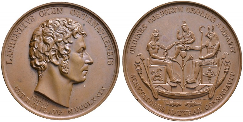 Badische Personen. Oken, Lorenz *1779, †1851. Bronzemedaille o.J. (1833) von Kön...