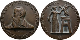 Badische Personen. Volz, Hermann * 1847, † 1941. Bronzegussmedaille 1927 von R. Kowarzik, auf seinen 80. Geburtstag - gewidmet von seinen Schülern. Br...