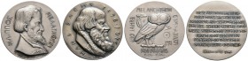 Nürnberg, Stadt. Lot (2 Stücke): Silbermedaillen 1976 von G. Veroi, auf den 400. Geburtstag von Hans Sachs. Dessen bärtige Büste nach rechts / Schrift...