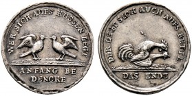 Sachsen-Albertinische Linie. Friedrich August I. ("August der Starke") 1694-1733. Kleine Silbermedaille (Silberabschlag vom sogen. Coselgulden) o.J. Z...