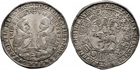 Sachsen-Alt-Gotha (Coburg-Eisenach). Johann Casimir und Johann Ernst 1572-1633. Taler 1617 -Saalfeld-. KOR 157, Slg. Mers. -, Schnee 188, Dav. 7429, G...