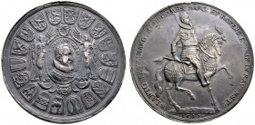 Sachsen-Alt-Gotha (Coburg-Eisenach). Johann Casimir, allein 1624-1633. Doppeltaler 1627 -Saalfeld-. Büste im ovalen Medaillon zwischen zwei Engeln in ...