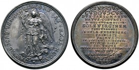 Sachsen-Meiningen. Ernst Ludwig 1706-1724. Silbermedaille 1709 von Chr. Wermuth, auf die Geburt des Prinzen Ernst Ludwig auf Schloss Ehren­burg zu Cob...