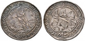 Sachsen-Altenburg. Johann Philipp und seine drei Brüder 1603-1625. Taler 1624 -Saalfeld-. Kernb. 6.2b, Slg. Mers. 4169, Schnee 278, Dav. 7371. 
feine ...