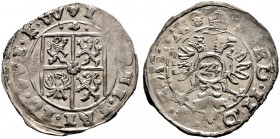 Sachsen-Altenburg. Johann Philipp und seine drei Brüder 1603-1625. Kipper-24 Kreuzer o.J. -Bürgel- (Herz). Vierfeldiger Wappenschild / Gekrönter Doppe...