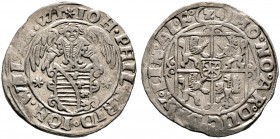 Sachsen-Altenburg. Johann Philipp und seine drei Brüder 1603-1625. Kipper-24 Kreuzer o.J. -Roda- (Stern). Engel über Wappen zwischen zwei Sternchen / ...