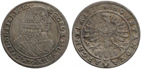 Schlesien-Liegnitz-Brieg. Georg III. zu Brieg 1639-1664. 15 Kreuzer 1661 -Brieg-. Münzmeister Christian Pfahler. Fr.u.S. 1849, Kopicki 5401 (R1). fein...
