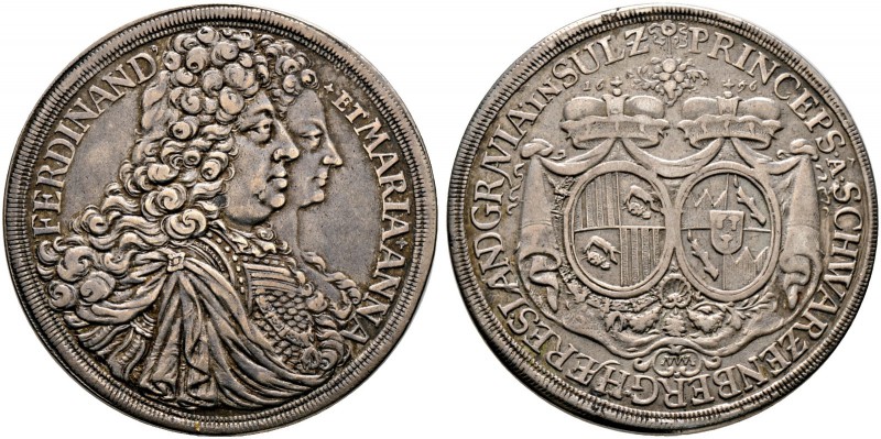 Schwarzenberg. Ferdinand Wilhelm Eusebius 1683-1703. Taler 1696 -Wien-. Doppelte...